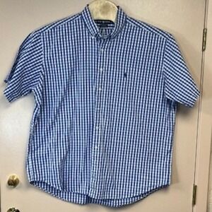 Ralph‎ Lauren Blake Gingham Check Short Sleeve Button Down Shirt Men's XXL